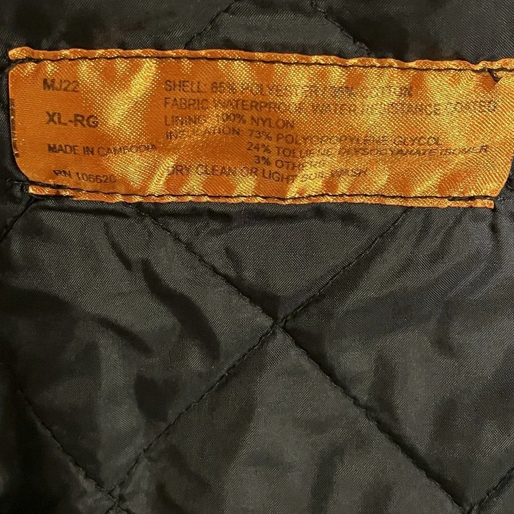 MJ22‎ Work Jacket Men's XL-RG Blue Distressed Quilted Lining Full Zip Workwear